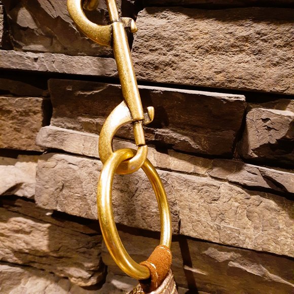 *SALE*KATHY VAN ZEELAND Canvas country studded brass crossbody rustic EUC - Picture 8 of 13